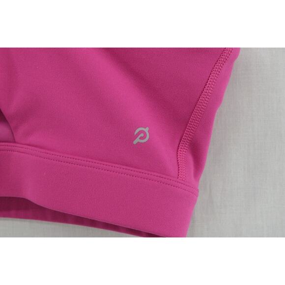 Peloton Racerback Tank Top Women's Large Hot Pink Crop Nylon Blend Stretch Logo - Picture 3 of 7